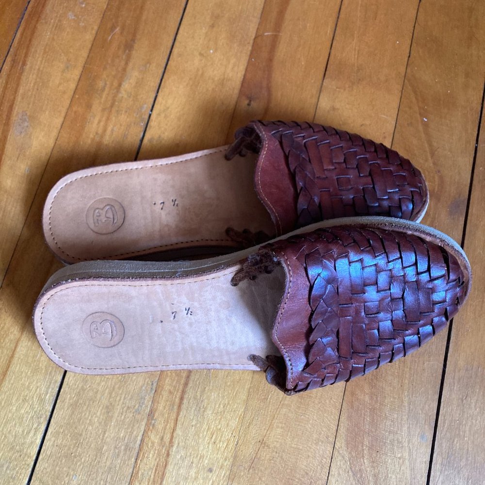 Handmade Leather Slides - Picture 2 of 3